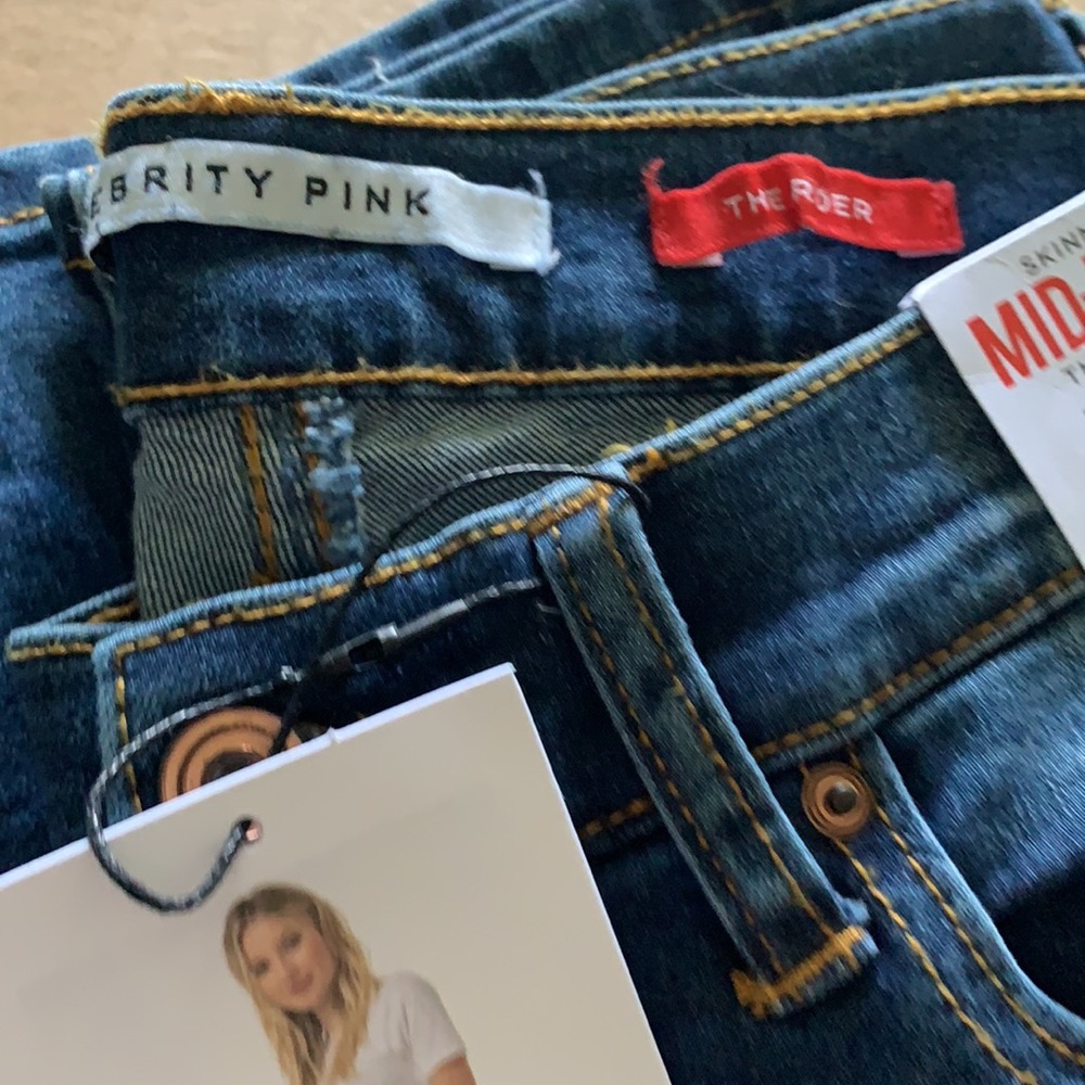 NWT Celebrity Pink The Rider Skinny Mid-Rise Jeans - Picture 6 of 9